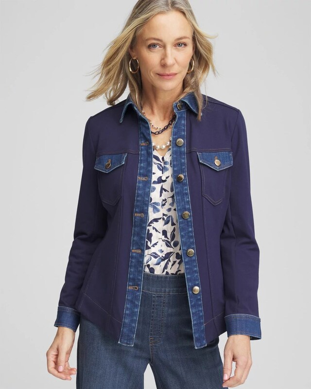 Slim-Fit Ponte Shacket